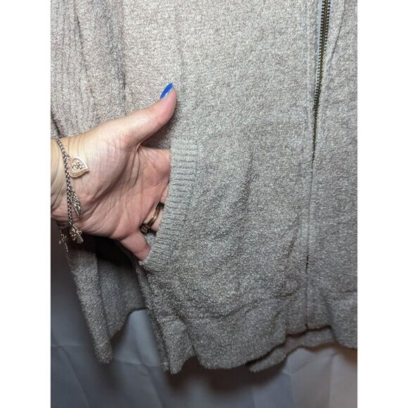 Barefoot dreams cozy chic Lite full zip fleece jacket Beige/Cream Soft Size XXL - Picture 6 of 16
